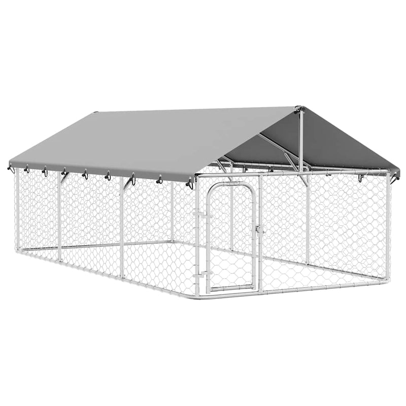 Load image into Gallery viewer, Vidaxl hondenkennel voor buiten met dak 400x200x150 cm
