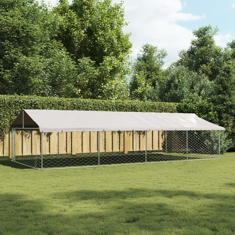 Load image into Gallery viewer, VidaXL Hondenkennel voor buiten met dak 600x300x150 cm