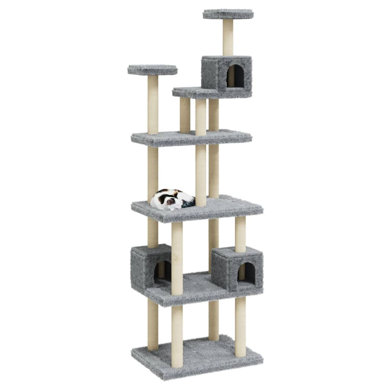Load image into Gallery viewer, Vidaxl kattenmeubel met sisal krabpalen 188 cm lichtgrijs