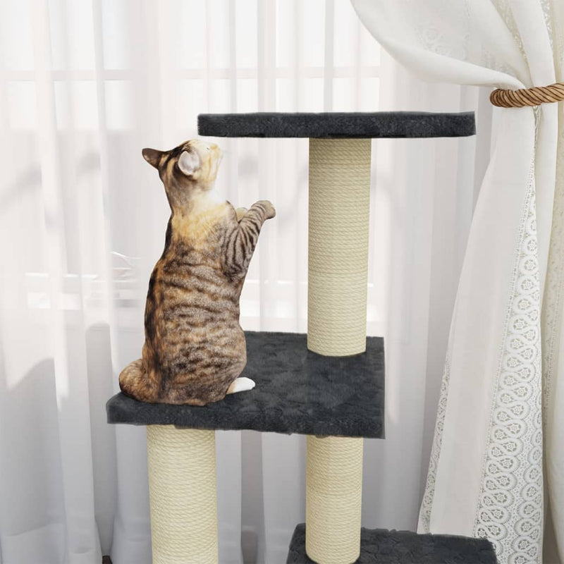 Load image into Gallery viewer, Vidaxl kattenmeubel met sisal krabpalen 92 cm donkergrijs