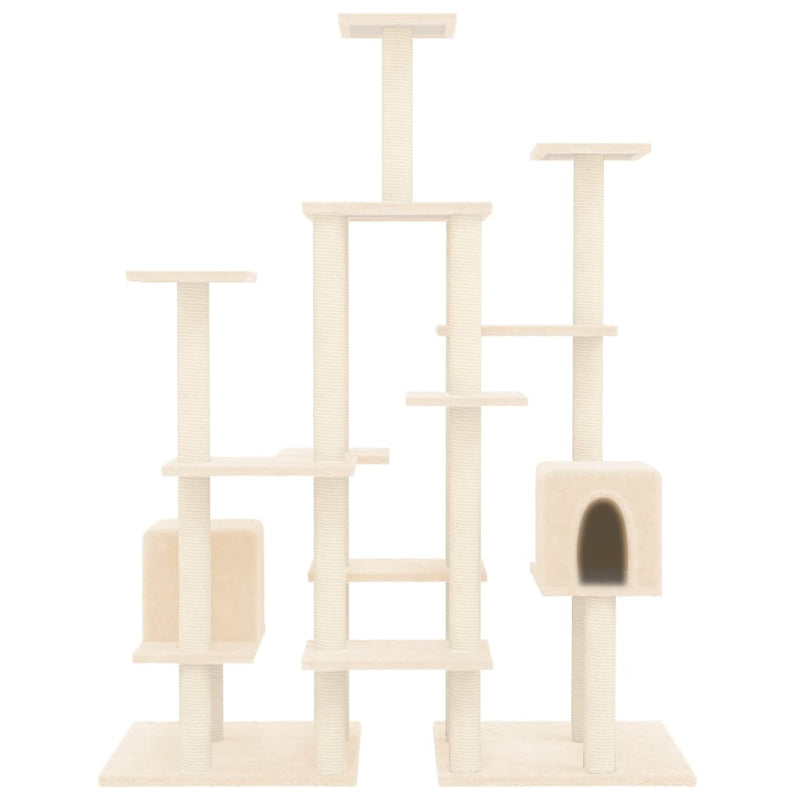 Load image into Gallery viewer, VidaXL Kattenmeubel met sisal krabpalen 145 cm crèmekleurig