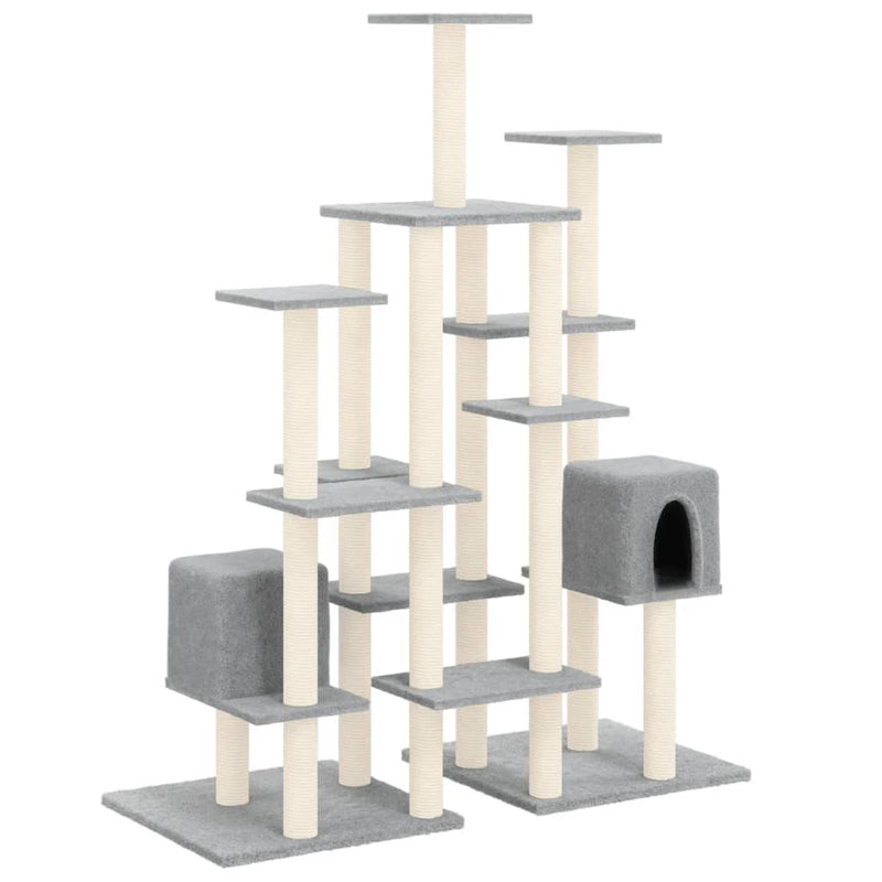 Load image into Gallery viewer, VidaXL Kattenmeubel met sisal krabpalen 145 cm lichtgrijs