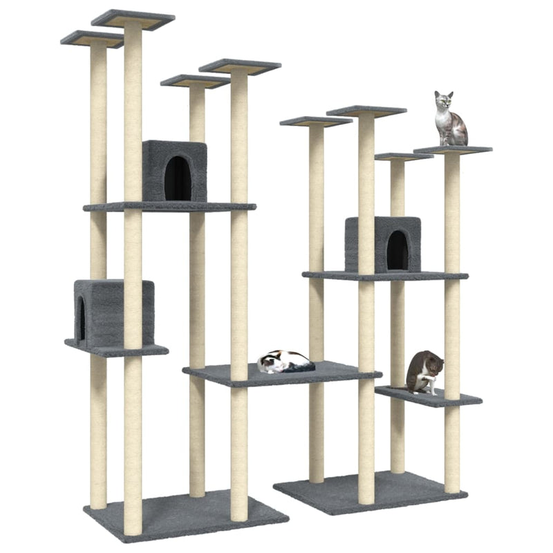 Load image into Gallery viewer, Vidaxl kattenmeubel met sisal krabpalen 174 cm donkergrijs