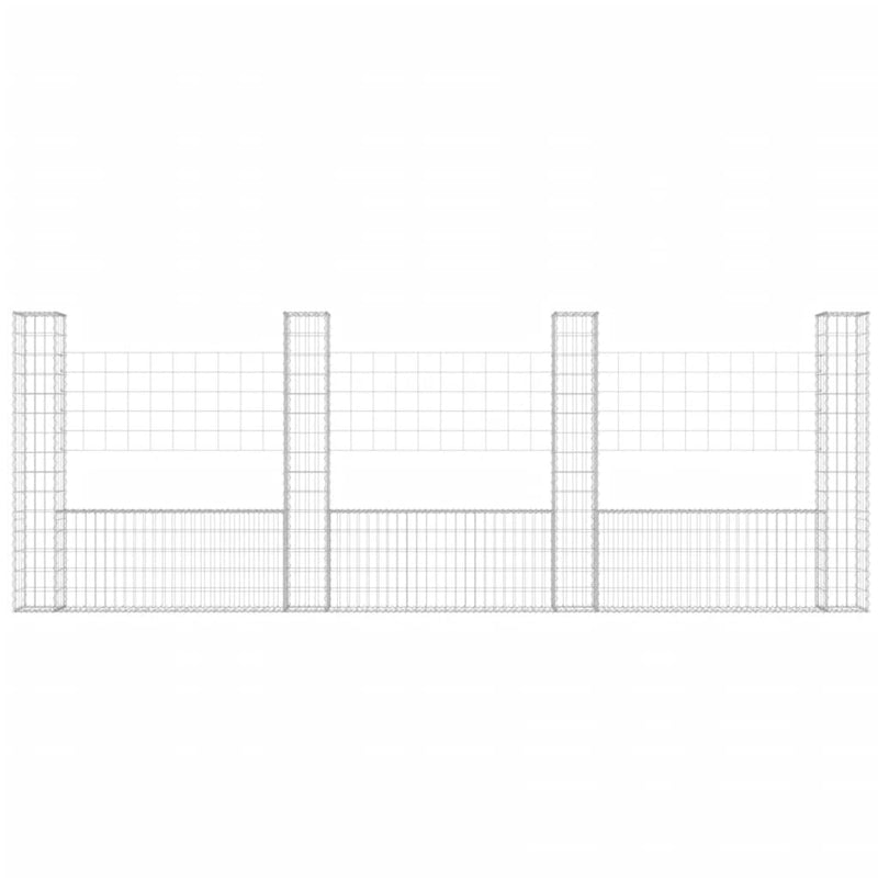 Load image into Gallery viewer, VidaXL Schanskorf U-vormig met 4 palen 380x20x150 cm ijzer