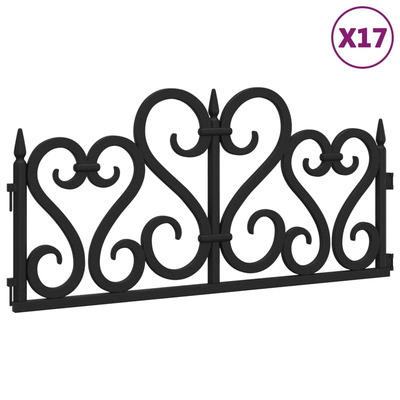 Load image into Gallery viewer, Vidaxl gazonranden 17 st 10 m polypropeen zwart