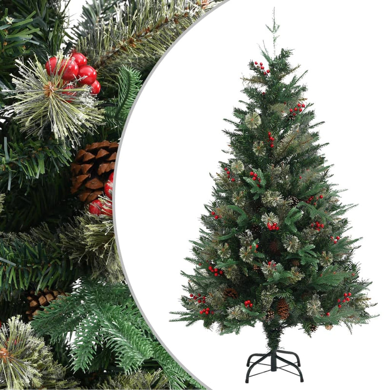 Load image into Gallery viewer, Vidaxl kerstboom met dennenappels 150 cm pvc en pe groen