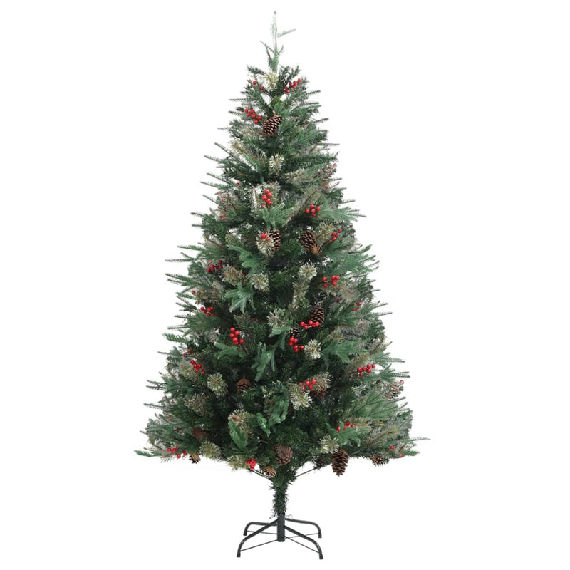 Load image into Gallery viewer, Vidaxl kerstboom met dennenappels 195 cm pvc en pe groen