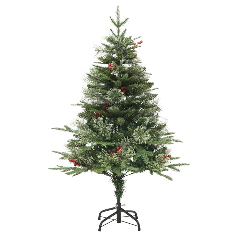 Load image into Gallery viewer, VidaXL Kerstboom met LED en dennenappels 120 cm PVC en PE groen