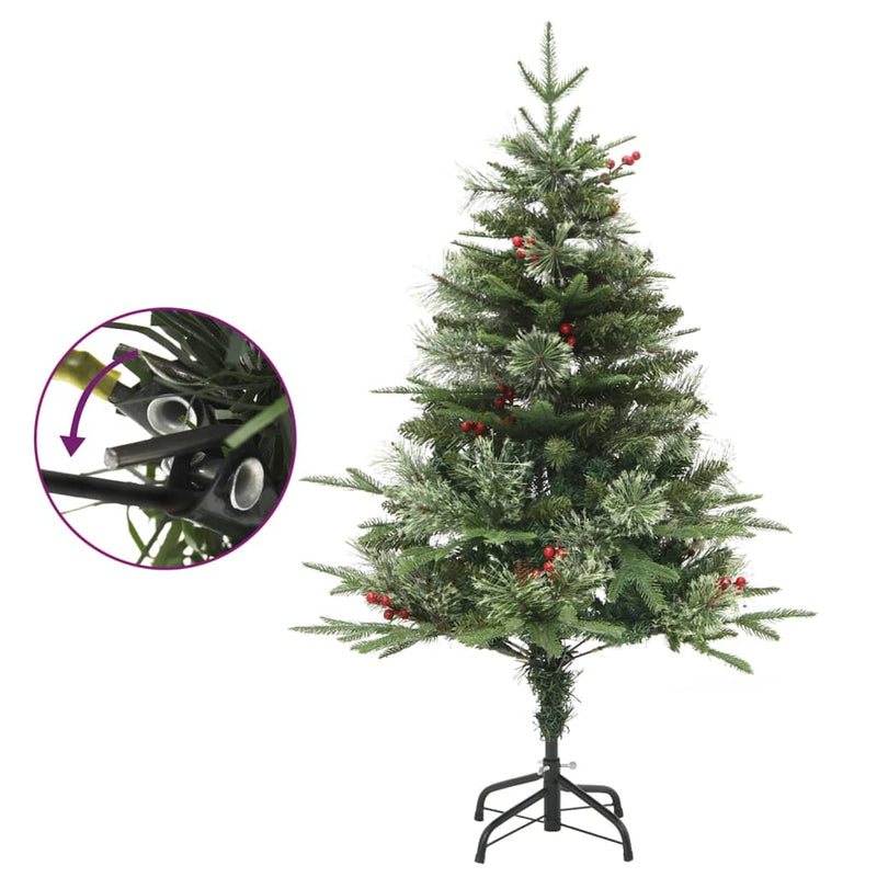 Load image into Gallery viewer, VidaXL Kerstboom met LED en dennenappels 150 cm PVC en PE groen