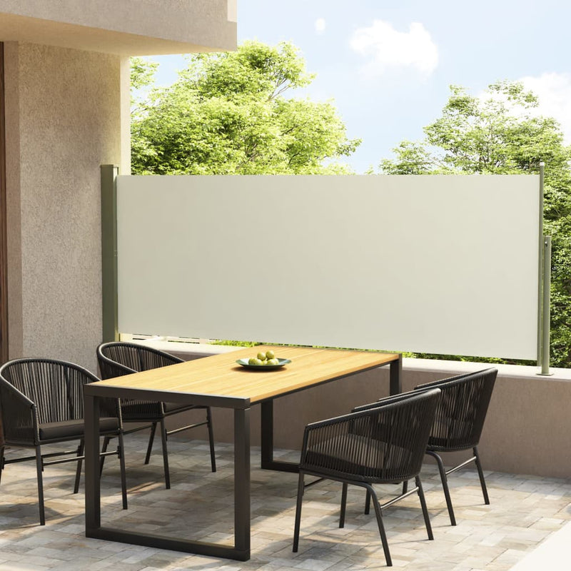 Load image into Gallery viewer, VidaXL Tuinscherm uittrekbaar 117x300 cm crème
