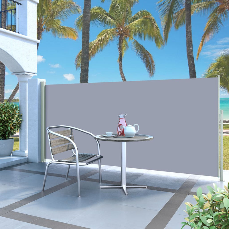 Load image into Gallery viewer, VidaXL Tuinscherm uittrekbaar 140x300 cm grijs