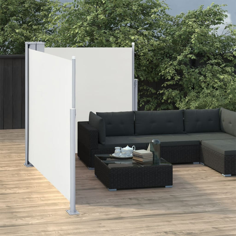 Load image into Gallery viewer, VidaXL Windscherm uittrekbaar 117x600 cm crèmekleurig