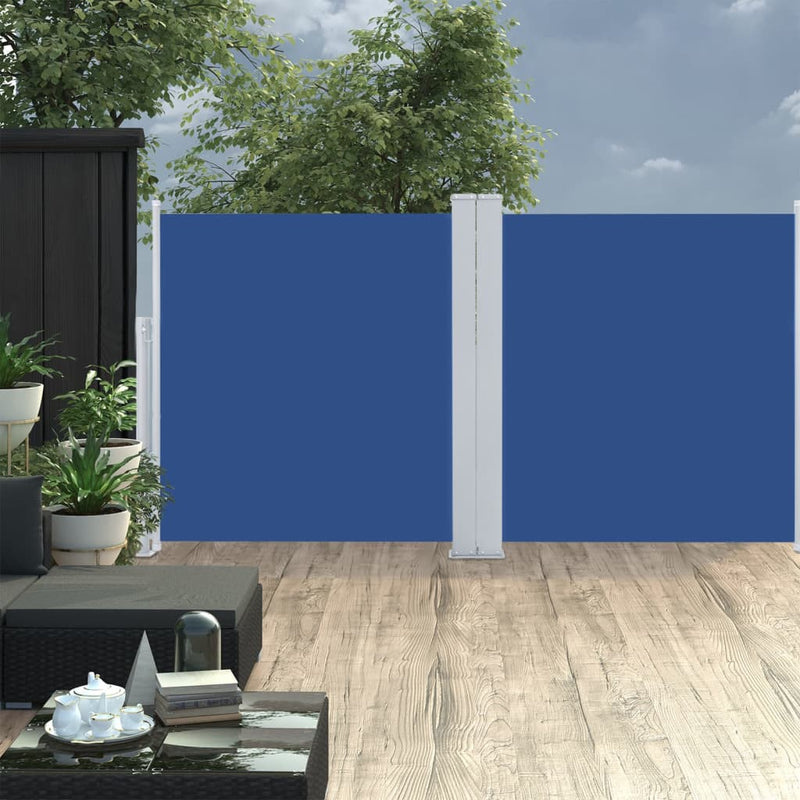 Load image into Gallery viewer, VidaXL Windscherm uittrekbaar 117x600 cm blauw