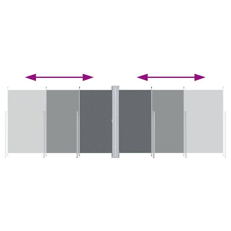 Load image into Gallery viewer, Vidaxl windscherm uittrekbaar 220x600 cm antracietkleurig