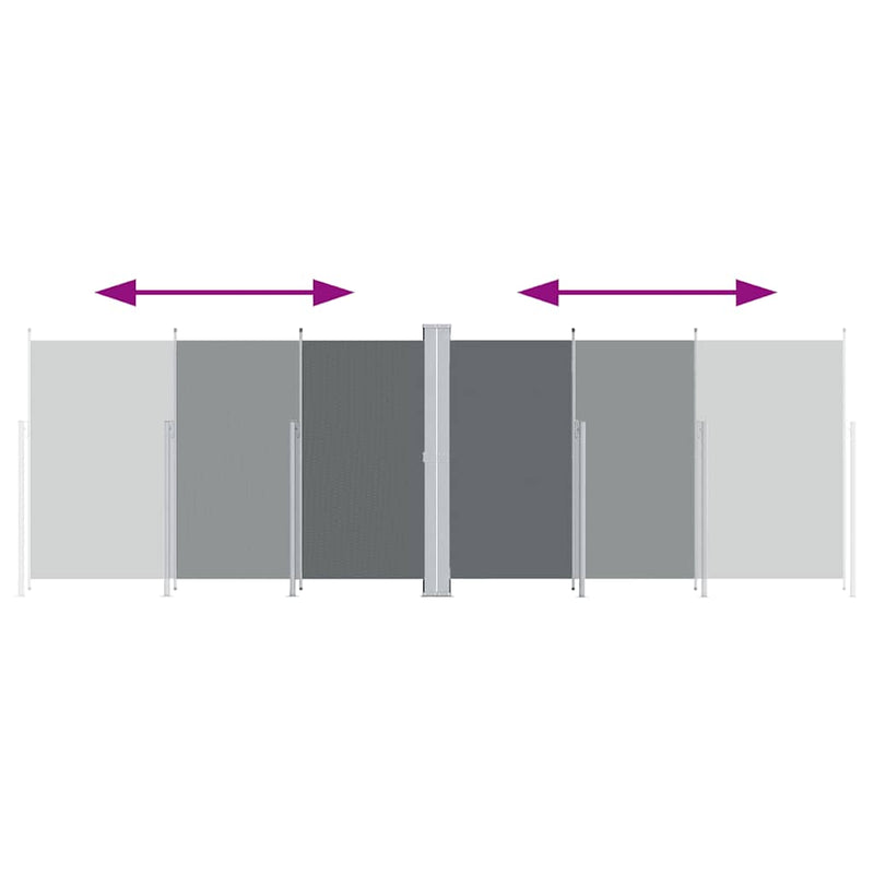 Load image into Gallery viewer, Vidaxl windscherm uittrekbaar 220x600 cm antracietkleurig