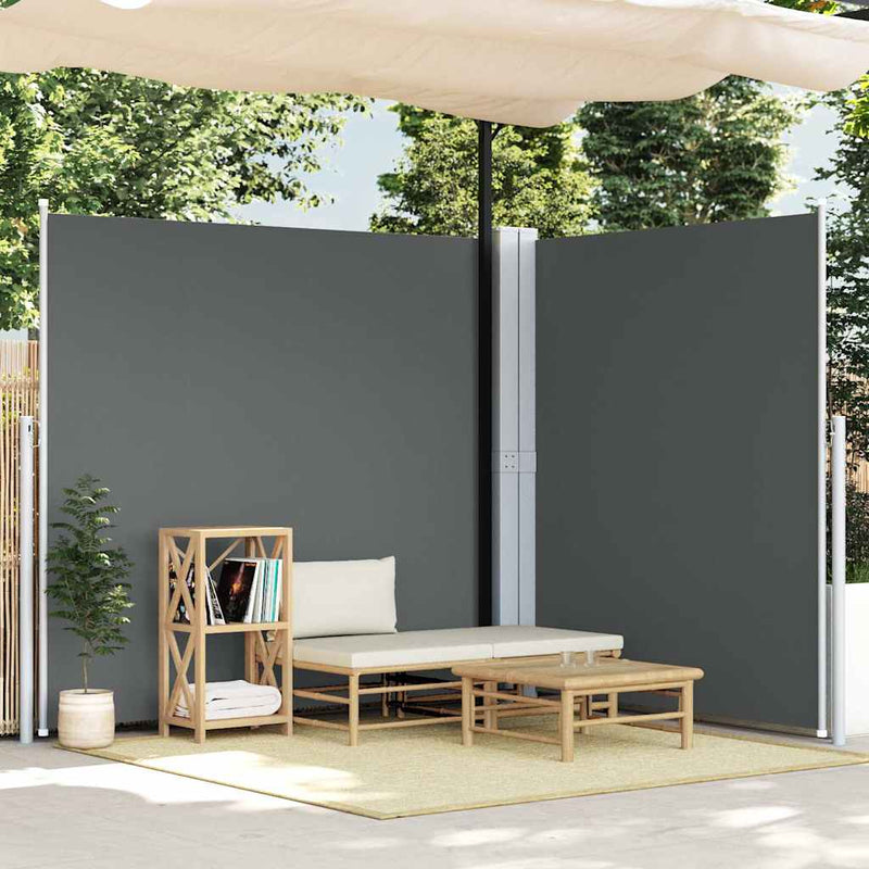Load image into Gallery viewer, Vidaxl windscherm uittrekbaar 220x600 cm antracietkleurig