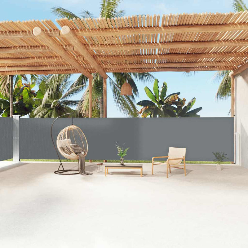 Load image into Gallery viewer, Vidaxl windscherm uittrekbaar 160x1200 cm antracietkleurig