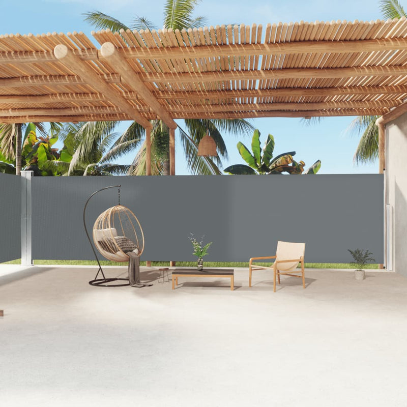 Load image into Gallery viewer, Vidaxl windscherm uittrekbaar 200x1200 cm antracietkleurig