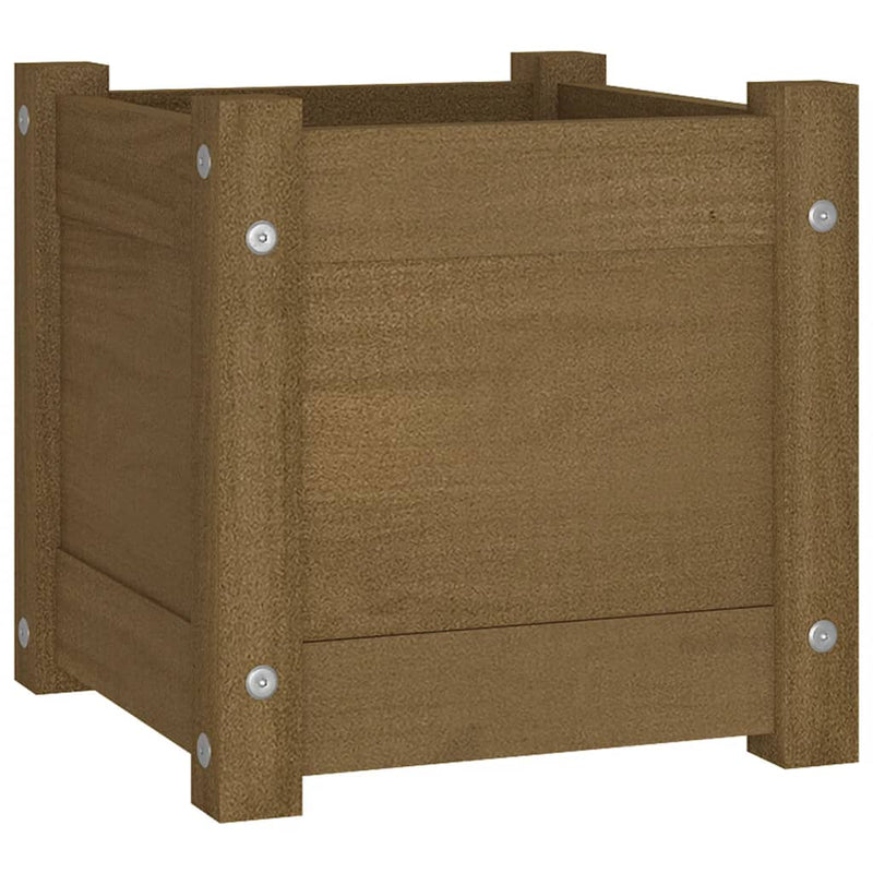 Load image into Gallery viewer, Vidaxl plantenbak 31x31x31 cm massief grenenhout honingbruin