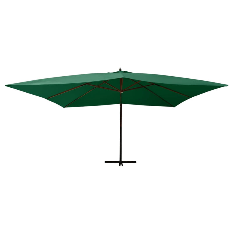 Load image into Gallery viewer, Vidaxl zweefparasol met houten paal 400x300 cm groen