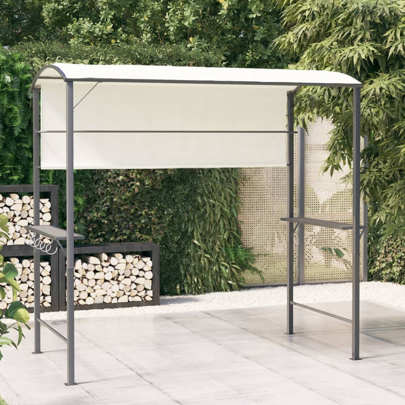 Load image into Gallery viewer, Vidaxl prieel met dak 220x110x200 cm crèmekleurig