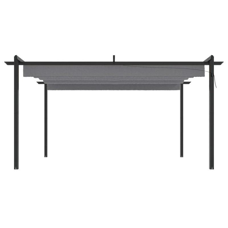Load image into Gallery viewer, Vidaxl tuinprieel met uittrekbaar dak 4x3 m antracietkleurig