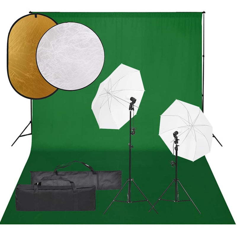 Load image into Gallery viewer, Vidaxl fotostudioset met verlichtingsset, achtergrond en reflector