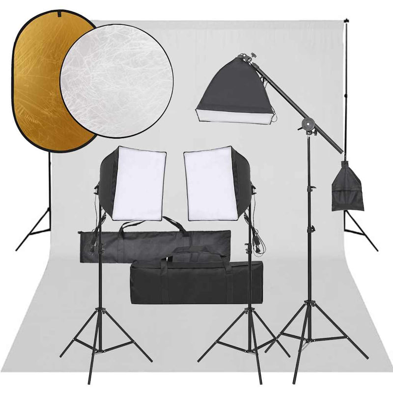 Load image into Gallery viewer, Vidaxl fotostudioset met verlichtingsset, achtergrond en reflector