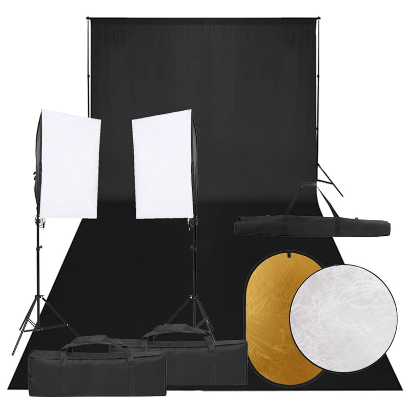 Load image into Gallery viewer, Vidaxl fotostudioset met verlichtingsset, achtergrond en reflector