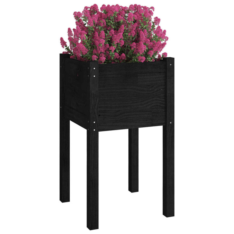 Load image into Gallery viewer, Vidaxl plantenbakken 2 st 40x40x70 cm massief grenenhout zwart
