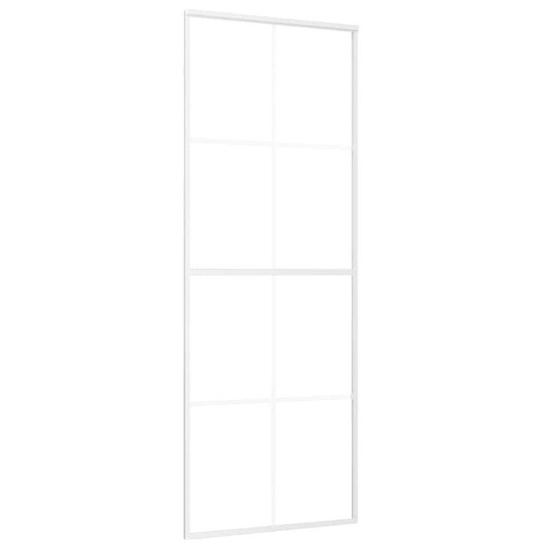 Load image into Gallery viewer, Vidaxl schuifdeur 76x205 cm mat esg-glas en aluminium wit