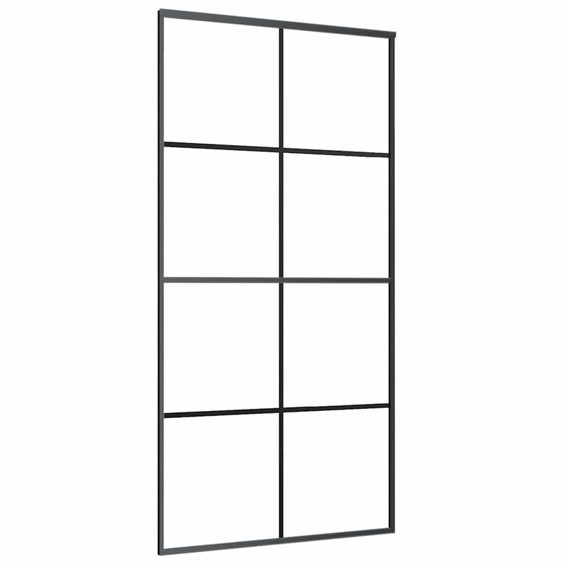 Load image into Gallery viewer, Vidaxl schuifdeur 102,5x205 cm esg-glas en aluminium zwart