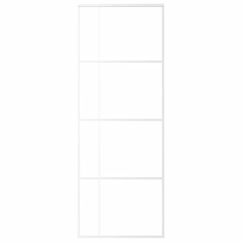 Load image into Gallery viewer, Vidaxl schuifdeur 76x205 cm mat esg-glas en aluminium wit
