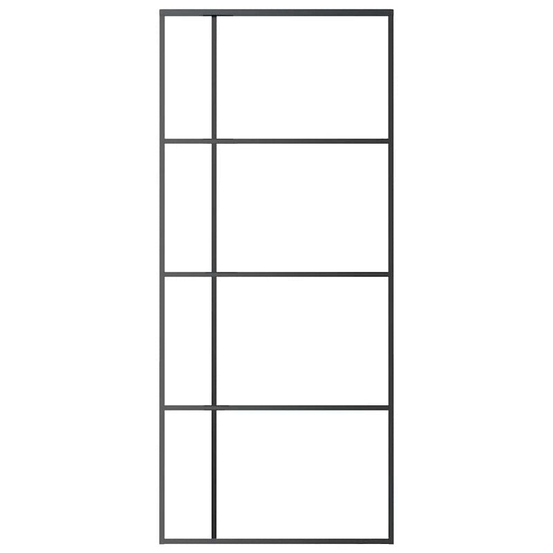 Load image into Gallery viewer, Vidaxl schuifdeur 90x205 cm esg-glas en aluminium zwart