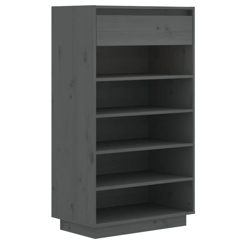 Load image into Gallery viewer, Vidaxl schoenenkast 60x34x105 cm massief grenenhout grijs