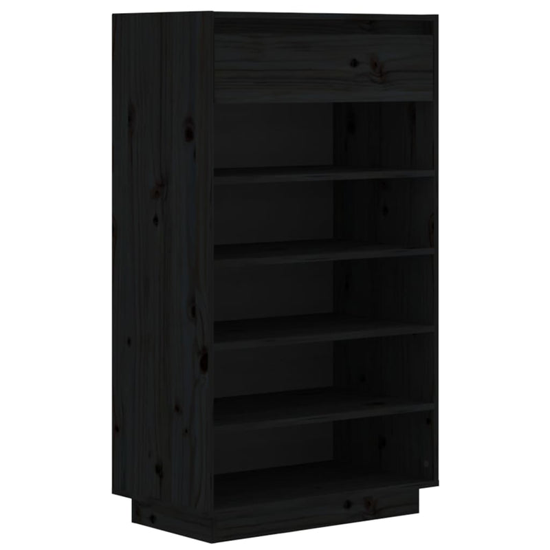 Load image into Gallery viewer, Vidaxl schoenenkast 60x34x105 cm massief grenenhout zwart
