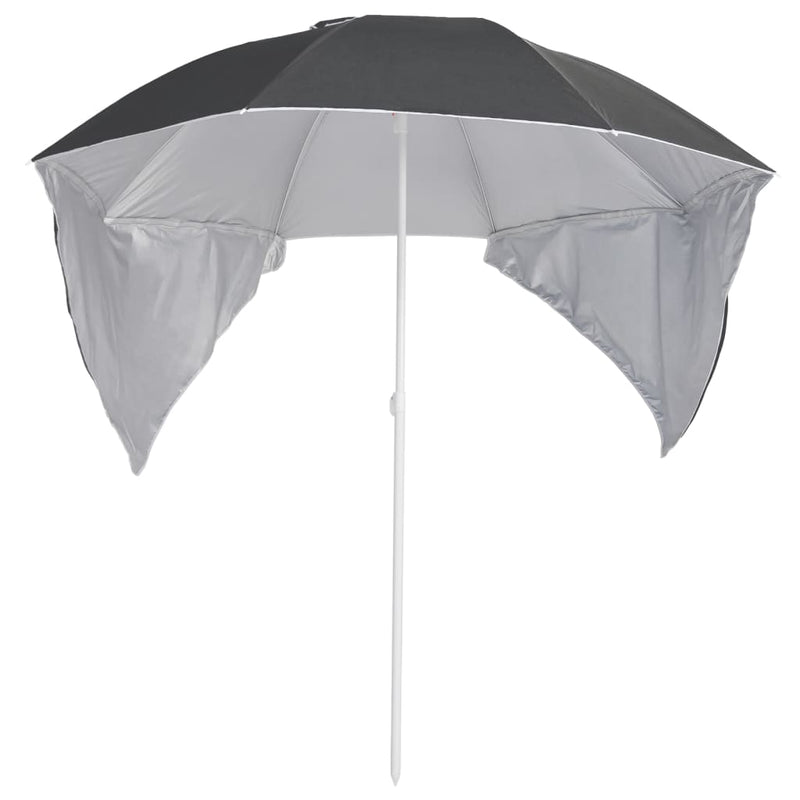 Afbeelding laden in galerijviewer, Vidaxl strandparasol met zijwanden 215 cm antracietkleurig