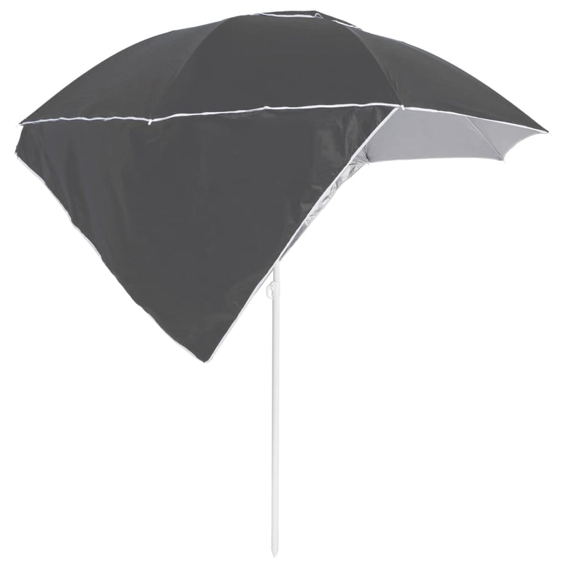Afbeelding laden in galerijviewer, Vidaxl strandparasol met zijwanden 215 cm antracietkleurig