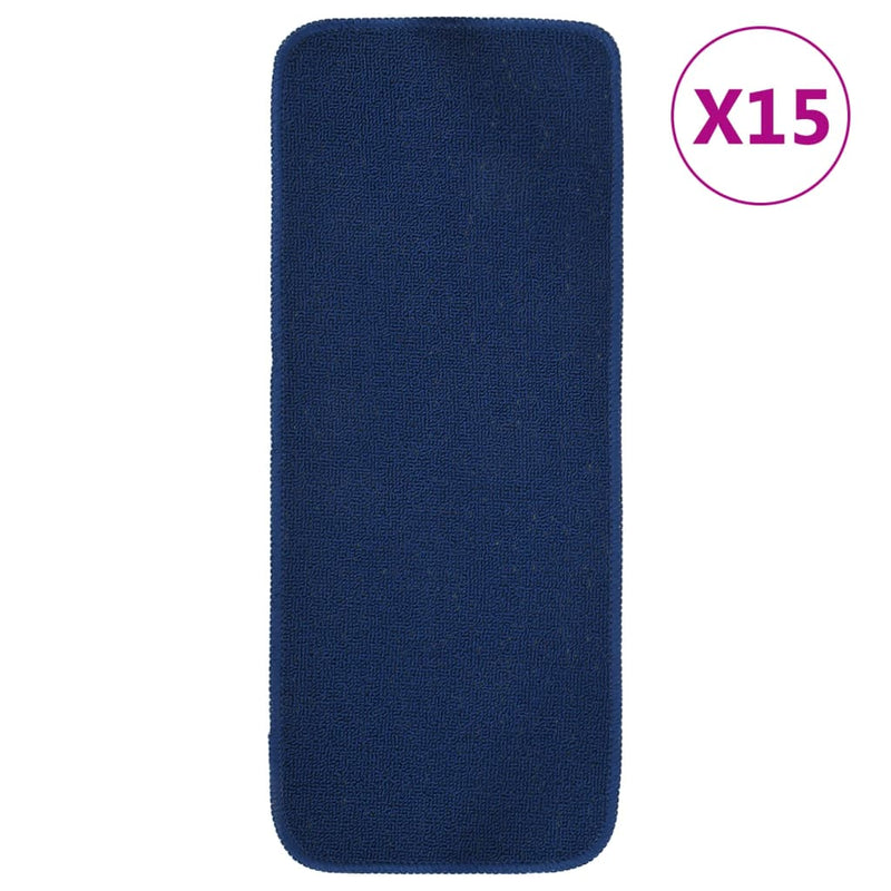 Afbeelding laden in galerijviewer, Vidaxl trapmatten 15 st anti-slip rechthoekig 60x25 cm marineblauw