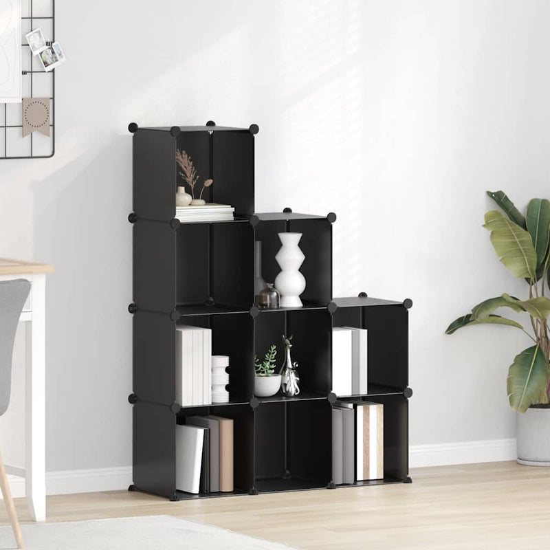 Load image into Gallery viewer, Vidaxl opbergmeubel met 9 vakken polypropeen zwart