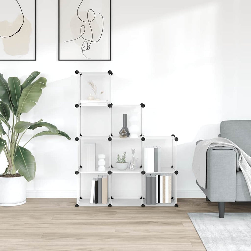 Load image into Gallery viewer, Vidaxl opbergmeubel met 9 vakken polypropeen transparant