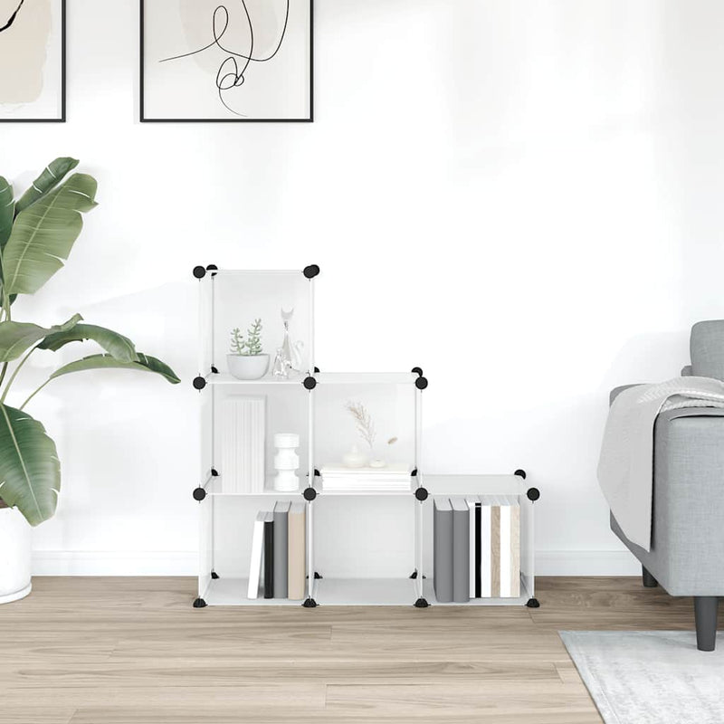 Load image into Gallery viewer, Vidaxl opbergmeubel met 6 vakken polypropeen transparant