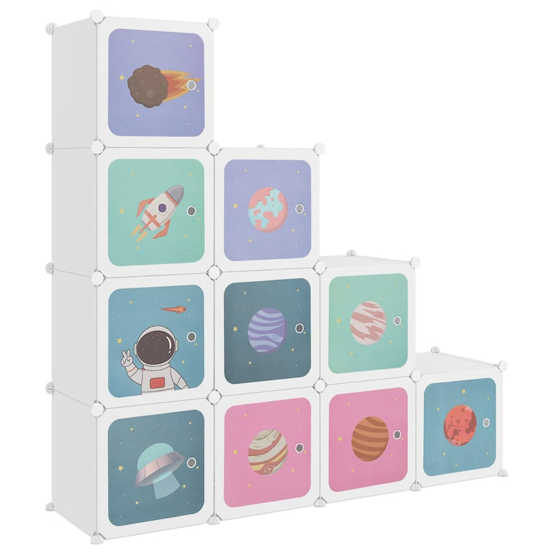 Load image into Gallery viewer, Vidaxl kubus opbergkast voor kinderen met 10 kubussen wit pp
