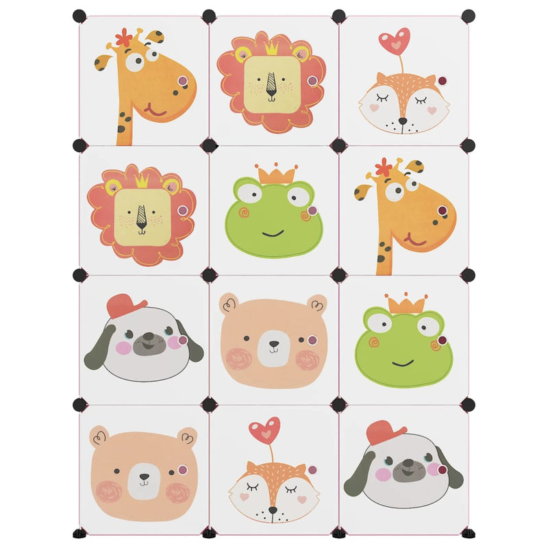 Load image into Gallery viewer, Vidaxl kinderopbergmeubel met 12 vakken polypropeen roze