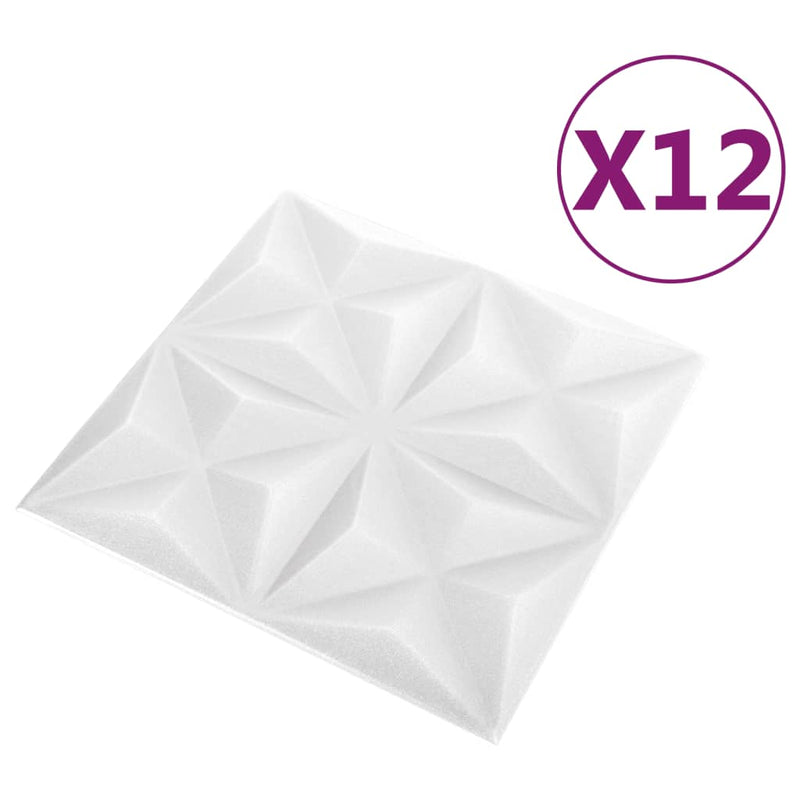 Load image into Gallery viewer, Vidaxl 12 st wandpanelen 3d origami 3 m² 50x50 cm wit