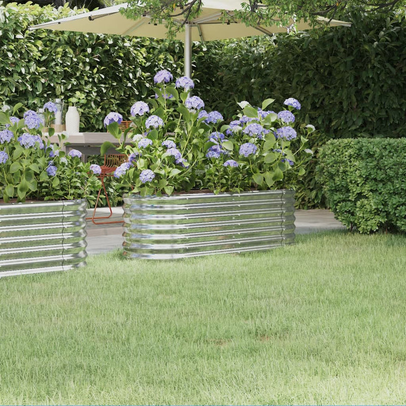 Load image into Gallery viewer, Vidaxl plantenbak 114x40x36 cm gegalvaniseerd staal zilverkleurig