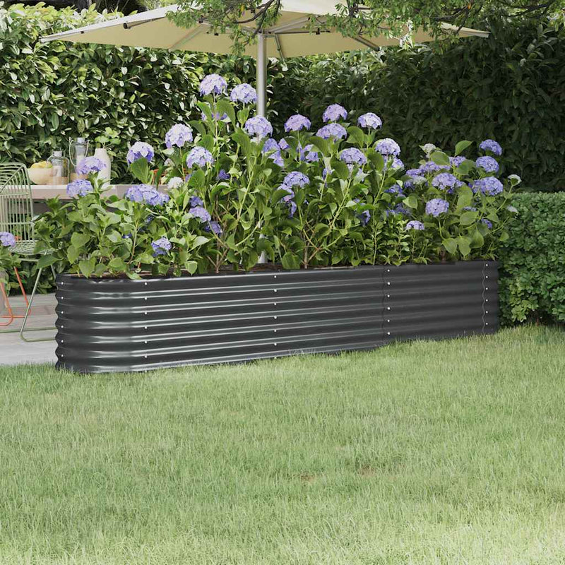 Load image into Gallery viewer, Vidaxl plantenbak 224x40x36 cm gegalvaniseerd staal antracietkleurig