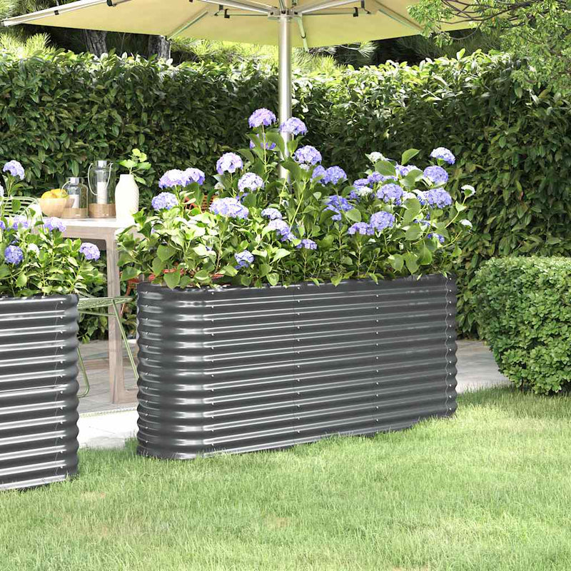 Load image into Gallery viewer, Vidaxl plantenbak 152x40x68 cm gegalvaniseerd staal antracietkleurig
