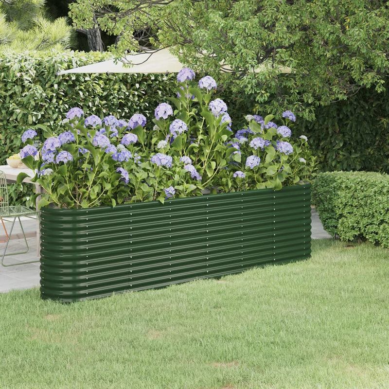 Load image into Gallery viewer, Vidaxl plantenbak 260x40x68 cm gegalvaniseerd staal groen