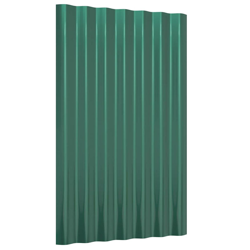 Load image into Gallery viewer, Vidaxl dakpanelen 12 st 60x36 cm gegalvaniseerd staal groen